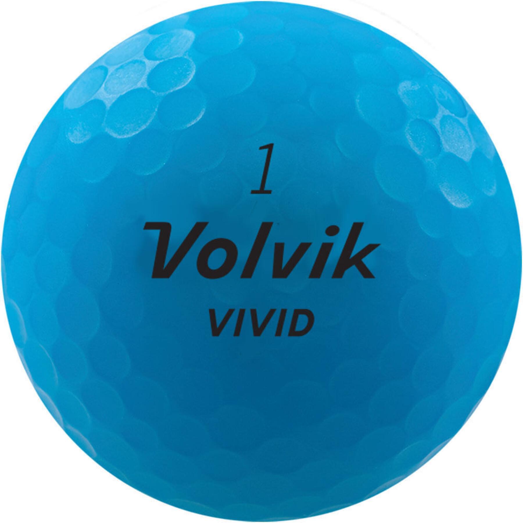 Lot de 12 balles de golf Volvik Vivid