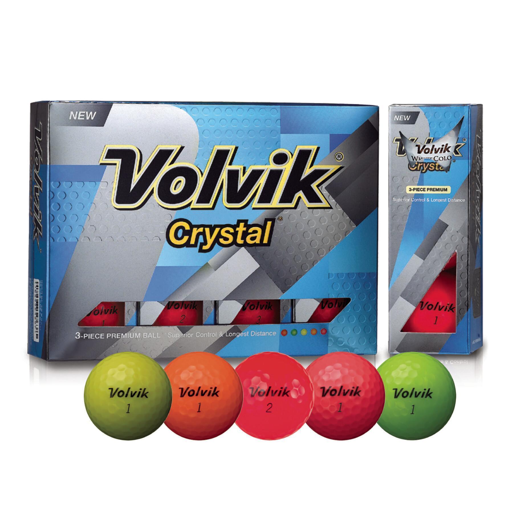 Lots de 3 balles de golf Volvik crystal colored balls dzd